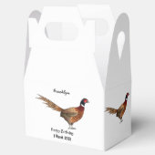 Ring-necked fazant bird cartoon bedankdoosjes (Geopend)