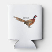 Ring-necked fazant bird cartoon blikjeskoeler (Achterkant)