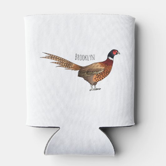 Ring-necked fazant bird cartoon blikjeskoeler (Achterkant)