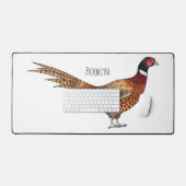 Ring-necked fazant bird cartoon bureaumat (Keyboard & Muis)