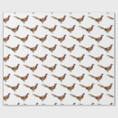 Ring-necked fazant bird cartoon cadeaupapier (Vlak)