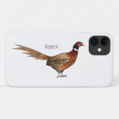 Ring-necked fazant bird cartoon Case-Mate iPhone case (Achterkant (horizontaal))