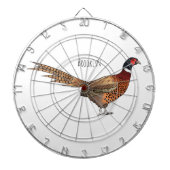 Ring-necked fazant bird cartoon dartbord (Voorkant)