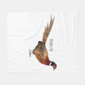 Ring-necked fazant bird cartoon fleece deken (Voorkant (Horizontaal))