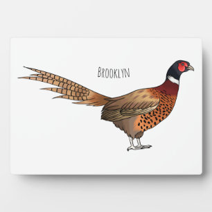 Ring-necked fazant bird cartoon fotoplaat
