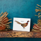 Ring-necked fazant bird cartoon fotoplaat (Zijkant)