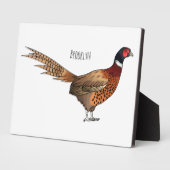 Ring-necked fazant bird cartoon fotoplaat (Zijkant)