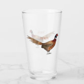 Ring-necked fazant bird cartoon glas (Achterkant)