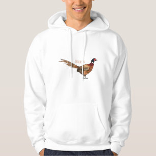 Ring-necked fazant bird cartoon hoodie