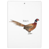 Ring-necked fazant bird cartoon klembord (Achterkant)