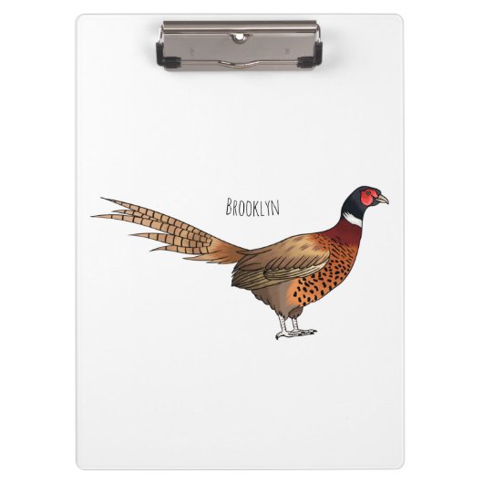 Ring-necked fazant bird cartoon klembord (Voorkant)