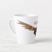 Ring-necked fazant bird cartoon latte mok (Linkerhoek)