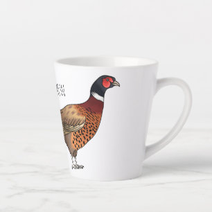 Ring-necked fazant bird cartoon latte mok