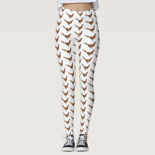 Ring-necked fazant bird cartoon leggings