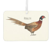 Ring-necked fazant bird cartoon luchtverfrisser (Achterkant)