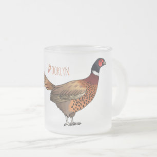 Ring-necked fazant bird cartoon matglas koffiemok