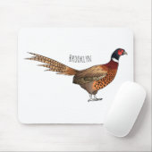 Ring-necked fazant bird cartoon muismat (Met muis)