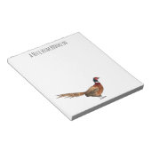 Ring-necked fazant bird cartoon notitieblok (Schuin)