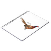 Ring-necked fazant bird cartoon notitieboek (Linkerzijde)