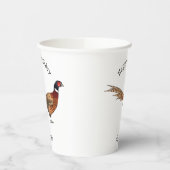 Ring-necked fazant bird cartoon papieren bekers (Links)