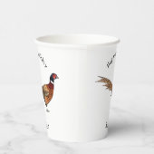 Ring-necked fazant bird cartoon papieren bekers (Rechts)