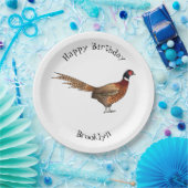 Ring-necked fazant bird cartoon papieren bordje (Feest)