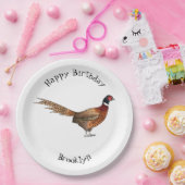 Ring-necked fazant bird cartoon papieren bordje (Feest)