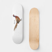 Ring-necked fazant bird cartoon persoonlijk skateboard (Voorkant)