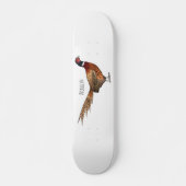 Ring-necked fazant bird cartoon persoonlijk skateboard (Voorkant)