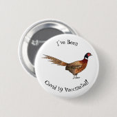 Ring-necked fazant bird cartoon ronde button 5,7 cm (Voorkant /achterkant)
