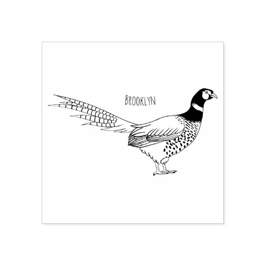 Ring-necked fazant bird cartoon rubberstempel (Afrduk)