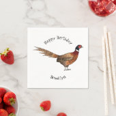 Ring-necked fazant bird cartoon servet (Insitu)