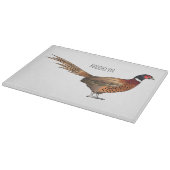 Ring-necked fazant bird cartoon snijplank (Hoek)