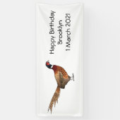 Ring-necked fazant bird cartoon spandoek (Verticaal)