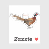 Ring-necked fazant bird cartoon sticker (Vel)