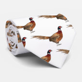 Ring-necked fazant bird cartoon stropdas (Opgerold)