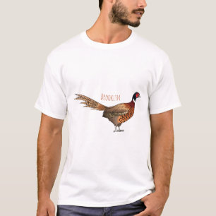 Ring-necked fazant bird cartoon t-shirt