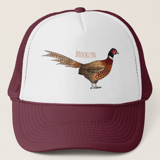 Ring-necked fazant bird cartoon trucker pet (Voorkant)