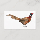 Ring-necked fazant bird cartoon visitekaartje (Achterkant)