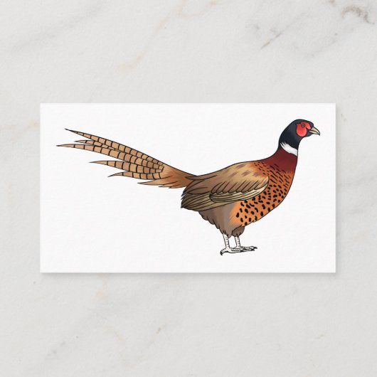 Ring-necked fazant bird cartoon visitekaartje (Achterkant)
