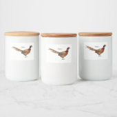 Ring-necked fazant bird cartoon voedselcontainer etiket (Flessen)