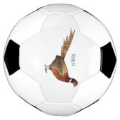 Ring-necked fazant bird cartoon voetbal (Gedraaid)