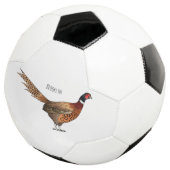 Ring-necked fazant bird cartoon voetbal (Drie kwart)