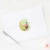 Ring Necked Fazantvogel, Wilde dieren, Natuur Ronde Sticker (Envelop)