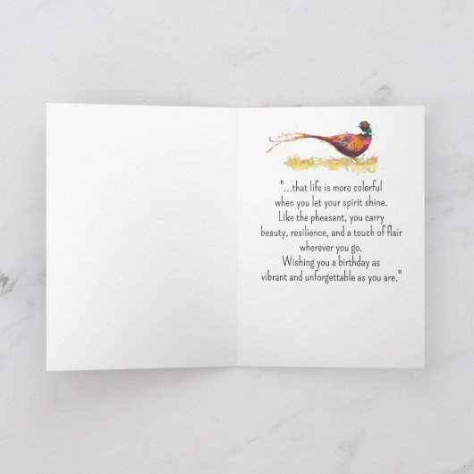 Ring Necked Feasant Persoonlijkheid Verjaardag Fun Kaart (Binnen)