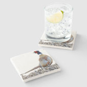 Ring-necked Pheasant Photo Stone Trivet Stenen Onderzetter (Zijkant)