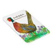 Ring Necked Pheasant Prairie Pasque Flower Custom Magneet (Rechterzijde)