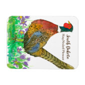 Ring Necked Pheasant Prairie Pasque Flower Custom Magneet (Horizontaal)