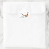Ring Necked Pheasant Ronde Sticker (Tas)