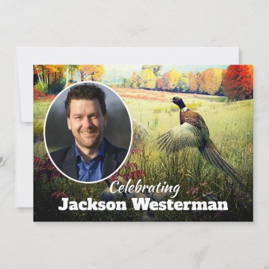 Ring Necked Pheasant Rooster Memorial Kaart (Voorkant)